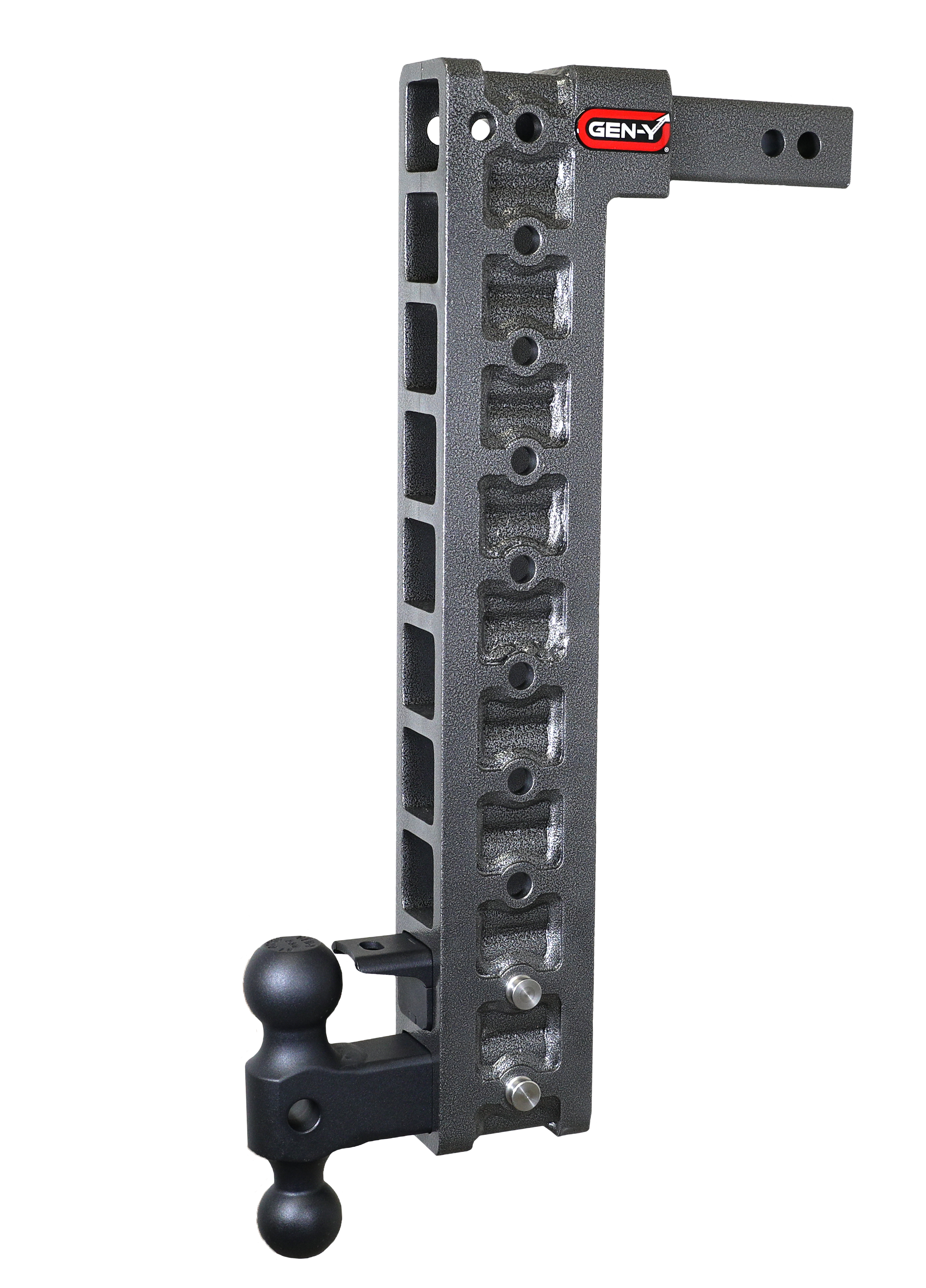 MEGA-DUTY 2" Shank 22.5" Drop 1.5K TW 10K Hitch Dual-Ball Pintle Lock Stabilizer - Apollo Off-Road