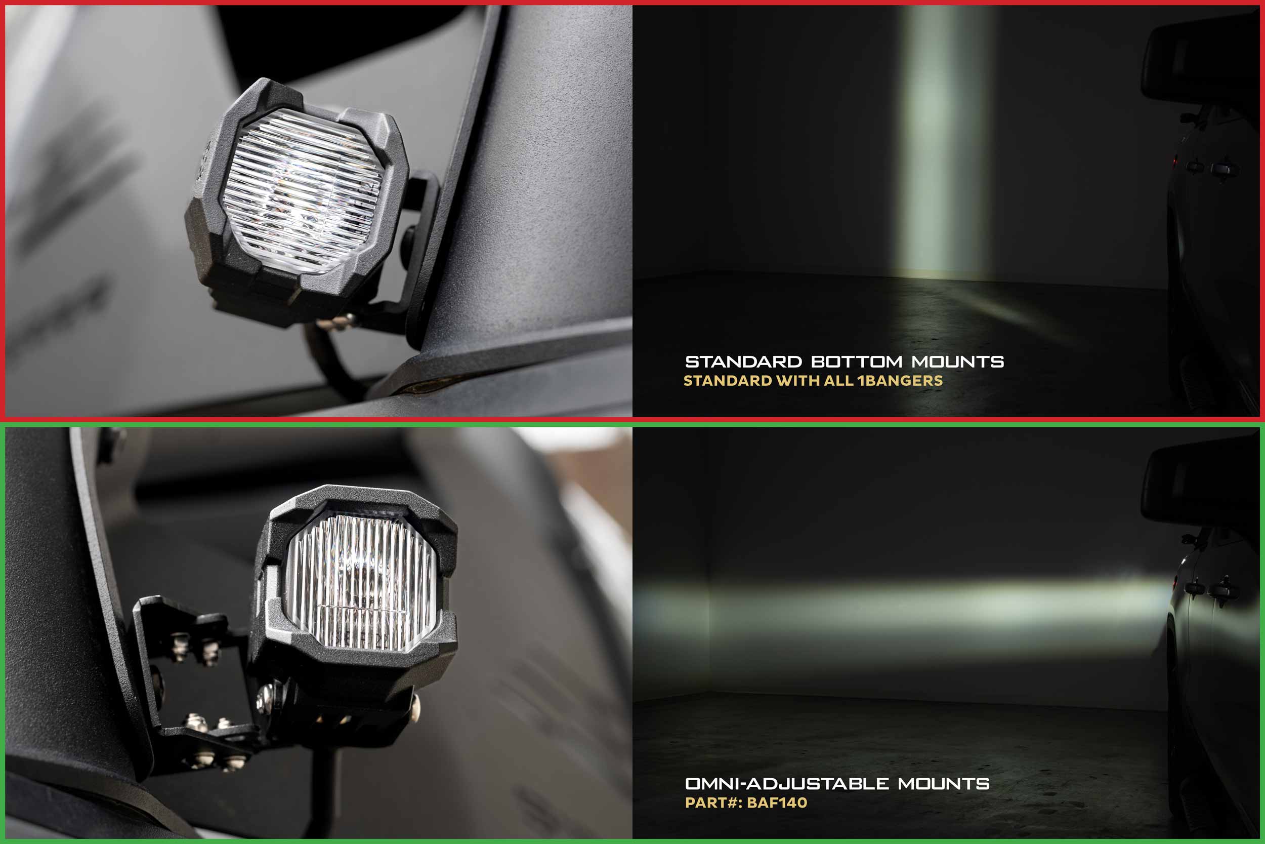 Morimoto 1Banger Mounts: Omni-Adjustable (Pair) - Apollo Off-Road