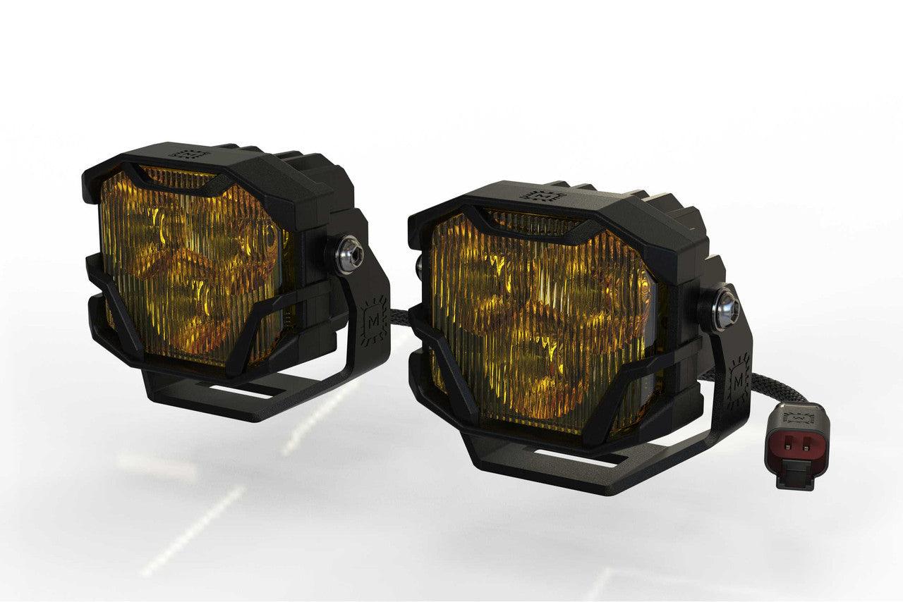 Morimoto 4Banger HXB LED Pods (SAE Wide - Yellow)(Set) - Apollo Off-Road