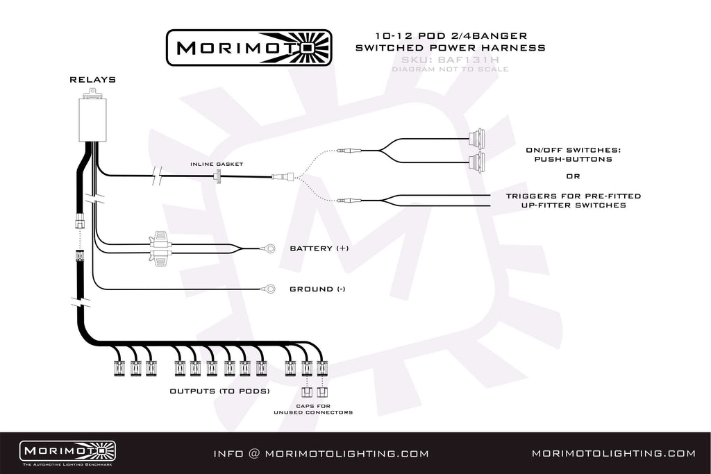 Morimoto Switched Power Harness: 2 or 4Banger Bar (6-8 Pods) - Apollo Off-Road