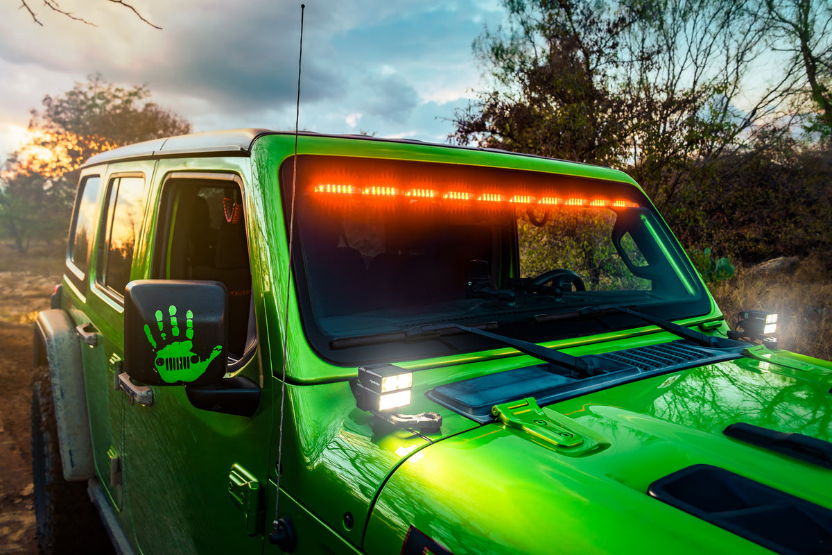 MPower ORV Interior Light Bar for 2018+ Jeep Wrangler JL/Gladiator JT without ACC, 10 Module, Full 1 Piece, Amber/White