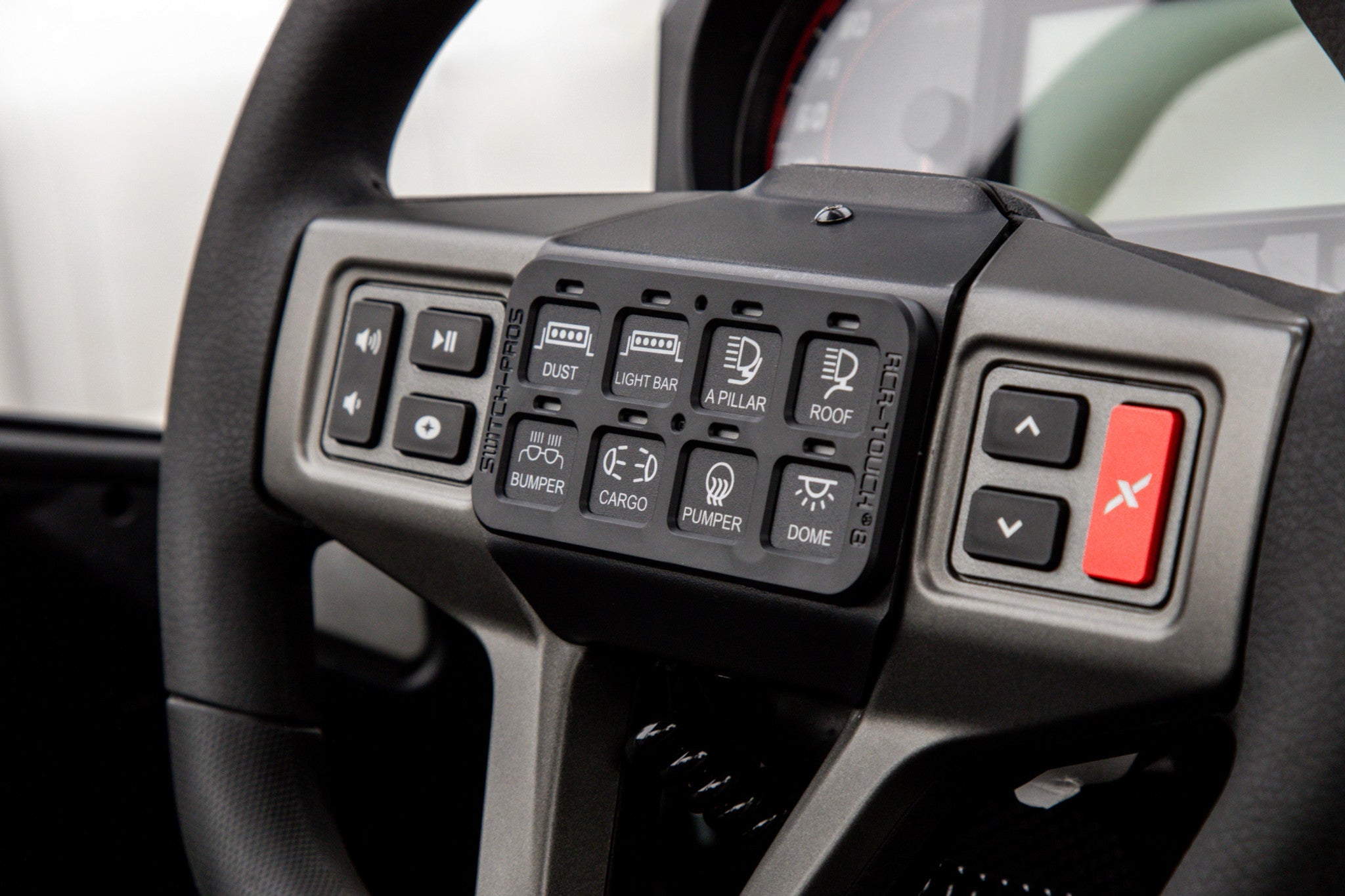 Polaris RZR Pro R, Turbo R 2022-2024, Pro XP 2020-2024 Steering Wheel Kit; Switch Panel and Power Module Mounting Brackets (With Optional SP9100 System) - Apollo Off-Road