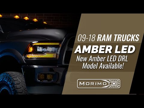 XB LED Headlights: Dodge Ram (09-18) (Pair / Amber DRL)