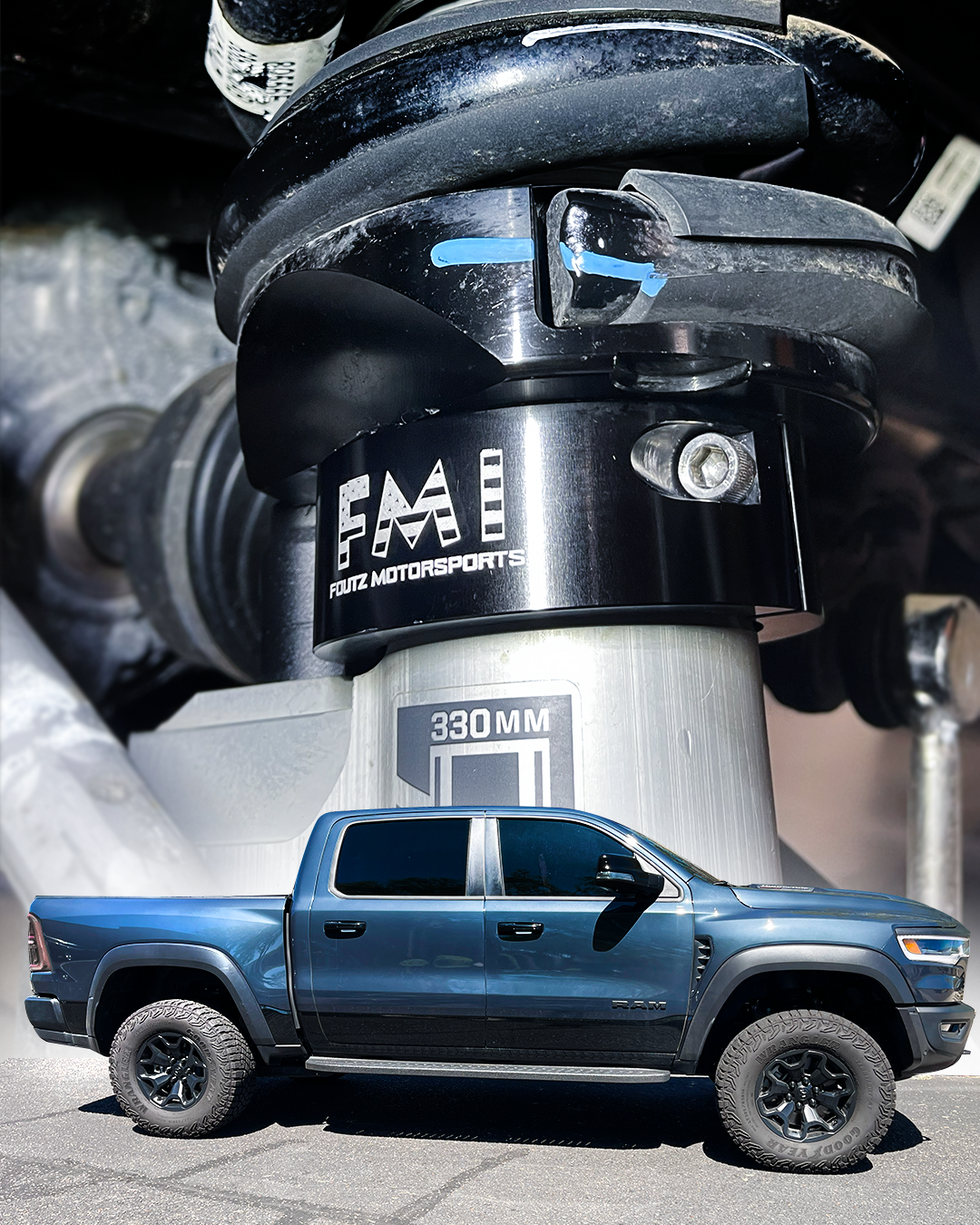 Foutz Motorsports 2.5" Front Leveling Collar Kit with Ride Height Sensor Connector Rods 2025-2026 Ram 1500 RHO