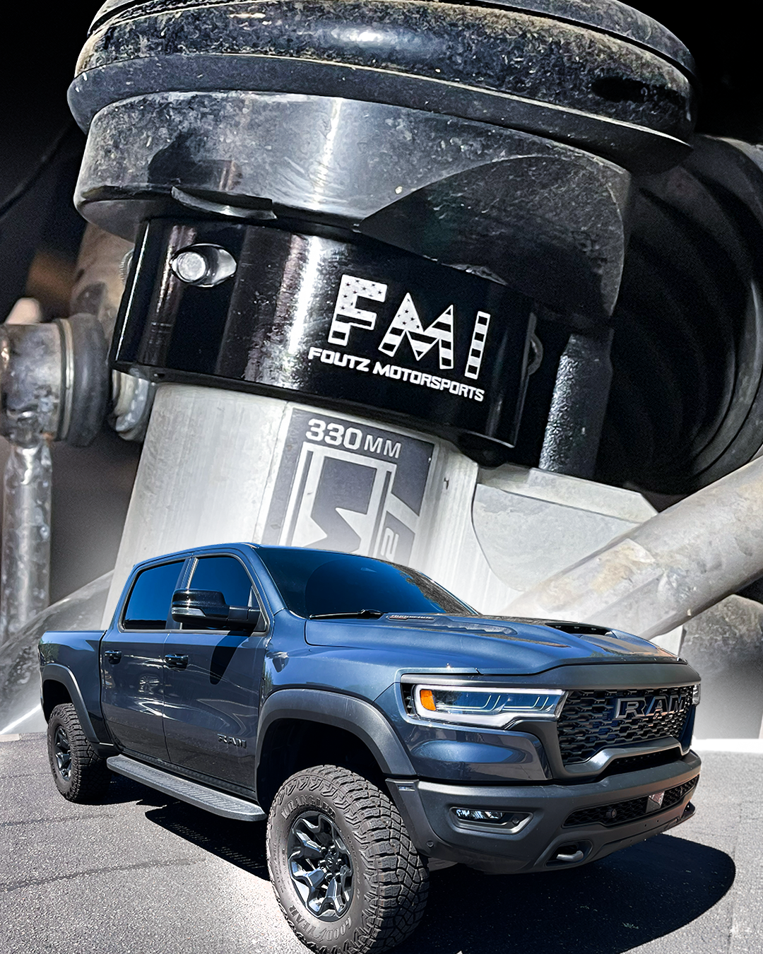 Foutz Motorsports 2" Front Leveling Collar Kit with Ride Height Sensor Connector Rods 2025-2026 Ram 1500 RHO