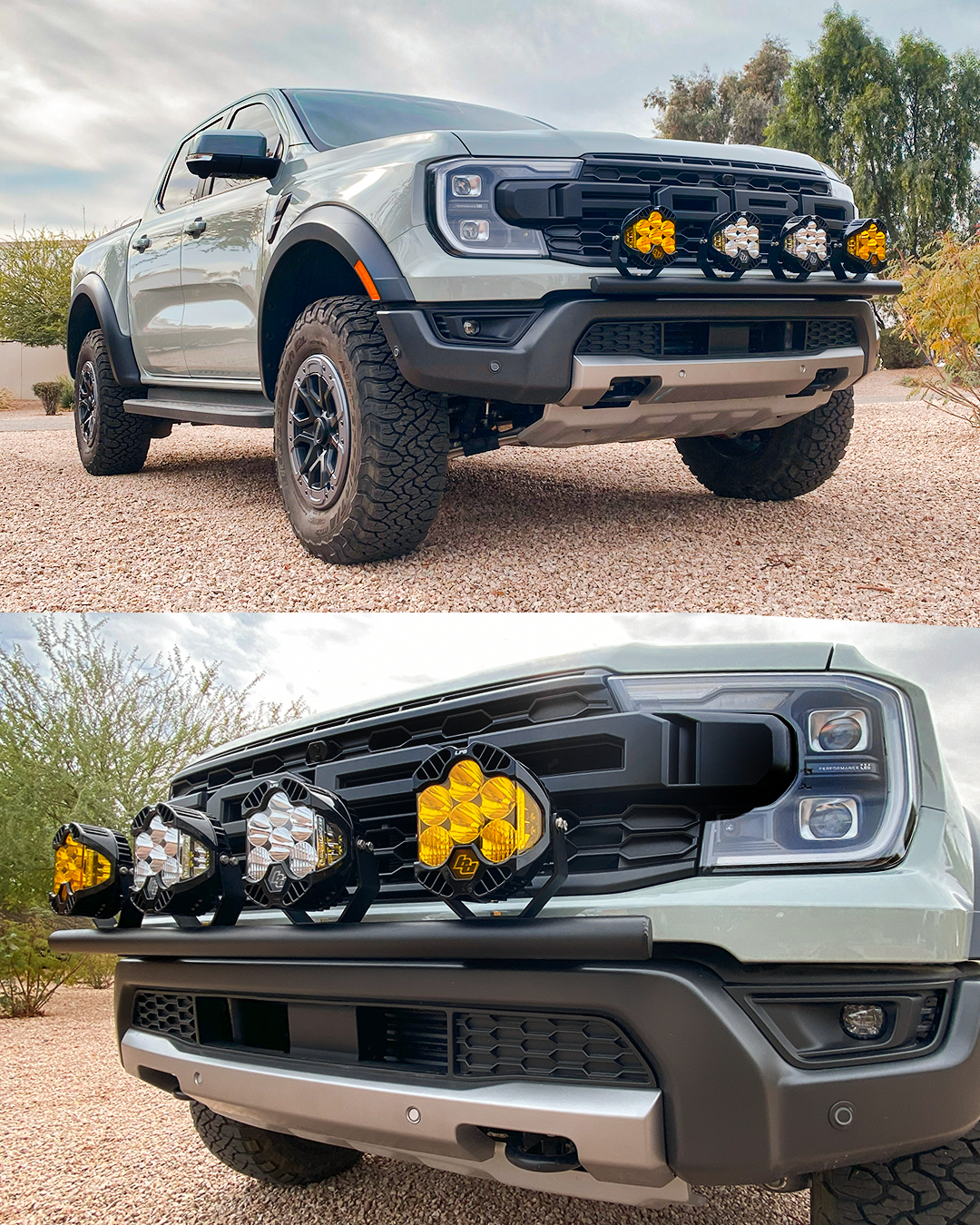 Foutz Motorsports Front Light Mount Kit (for stock bumper) 2024-2026 Ford Ranger Raptor