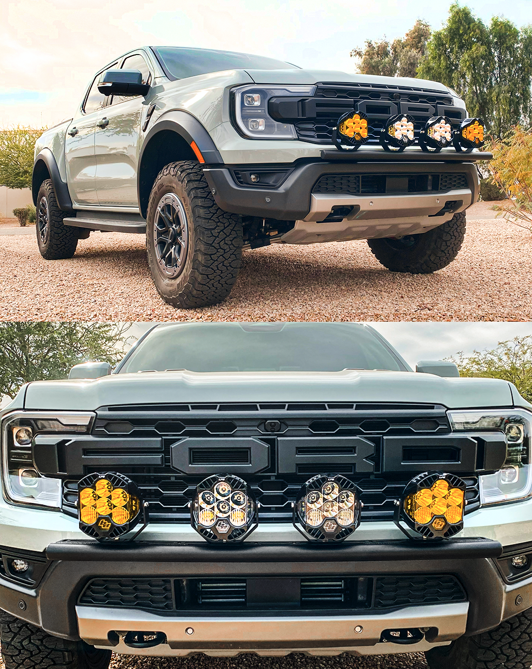 Foutz Motorsports Front Light Mount Kit (for stock bumper) 2024-2026 Ford Ranger Raptor
