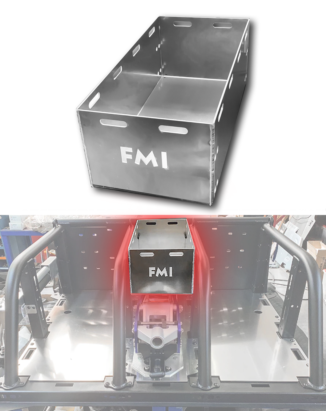 Foutz Motorsports Bolt in Aluminum Fuel Jug Tray (9.5" Wide, 5 Gal) For Bed Organizer kits 2024-2027 Ford Ranger Raptor