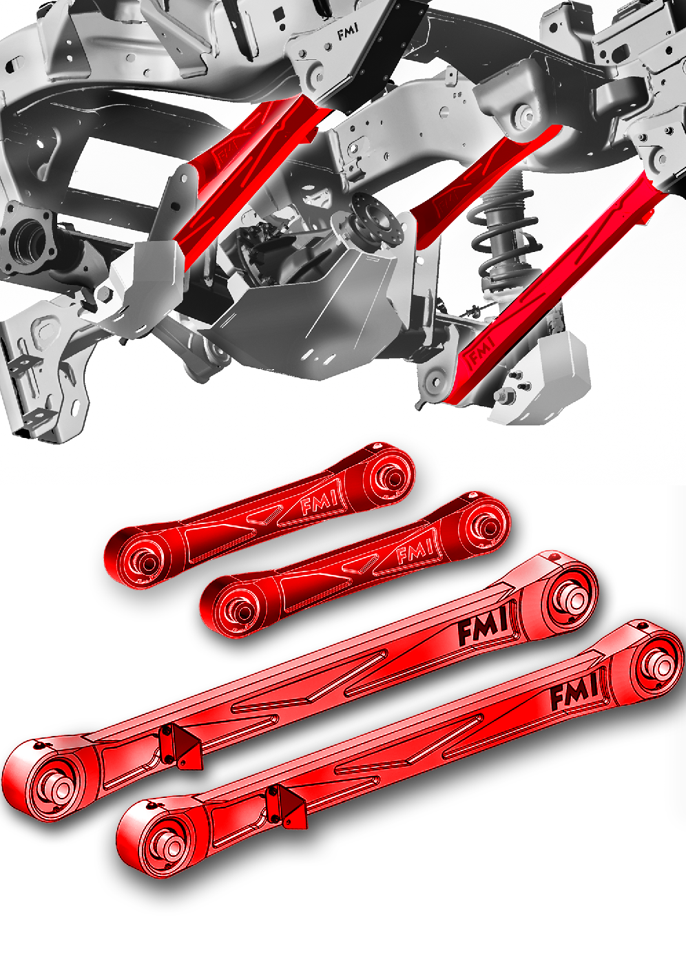 Foutz Motorsports Rear Suspension Kit - Billet Aluminum Arms with Ultra-Flex joints 2024 Ford Ranger Raptor