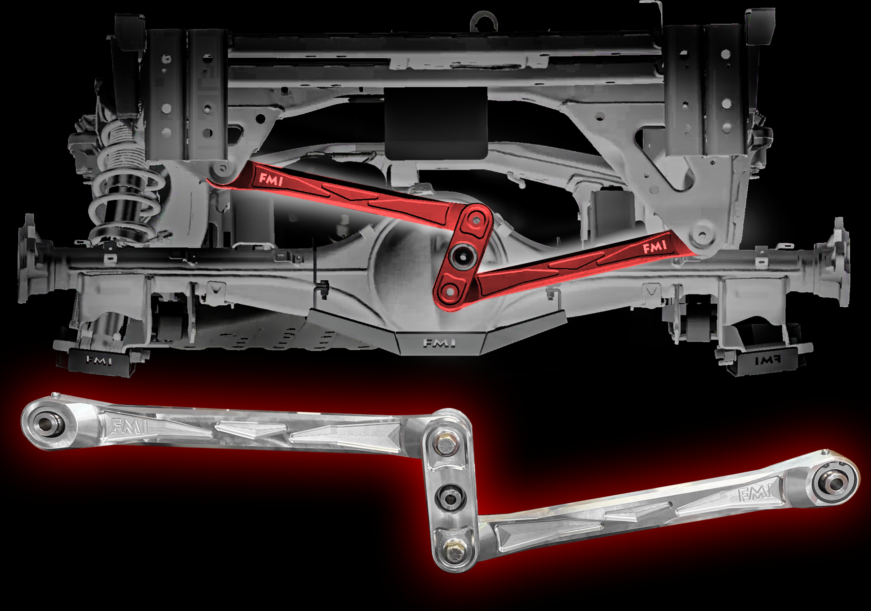 Foutz Motorsports Billet Aluminum Rear Watts Link kit 2024 Ford Ranger Raptor