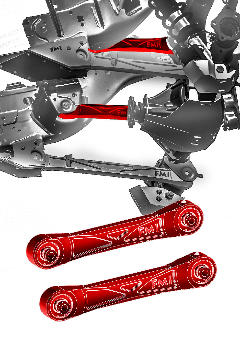 Foutz Motorsports Rear Upper Billet Aluminum Suspension Arms with Ultra-Flex joints 2024 Ford Ranger Raptor
