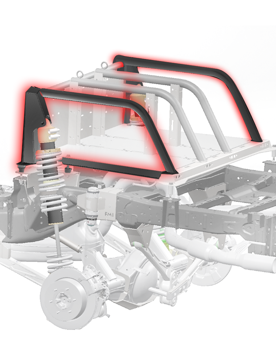 Foutz Motorsports Modular Bed Organizer Side Shock Mount Kit - Long Travel Suspension 2024-2026 Ford Ranger Raptor