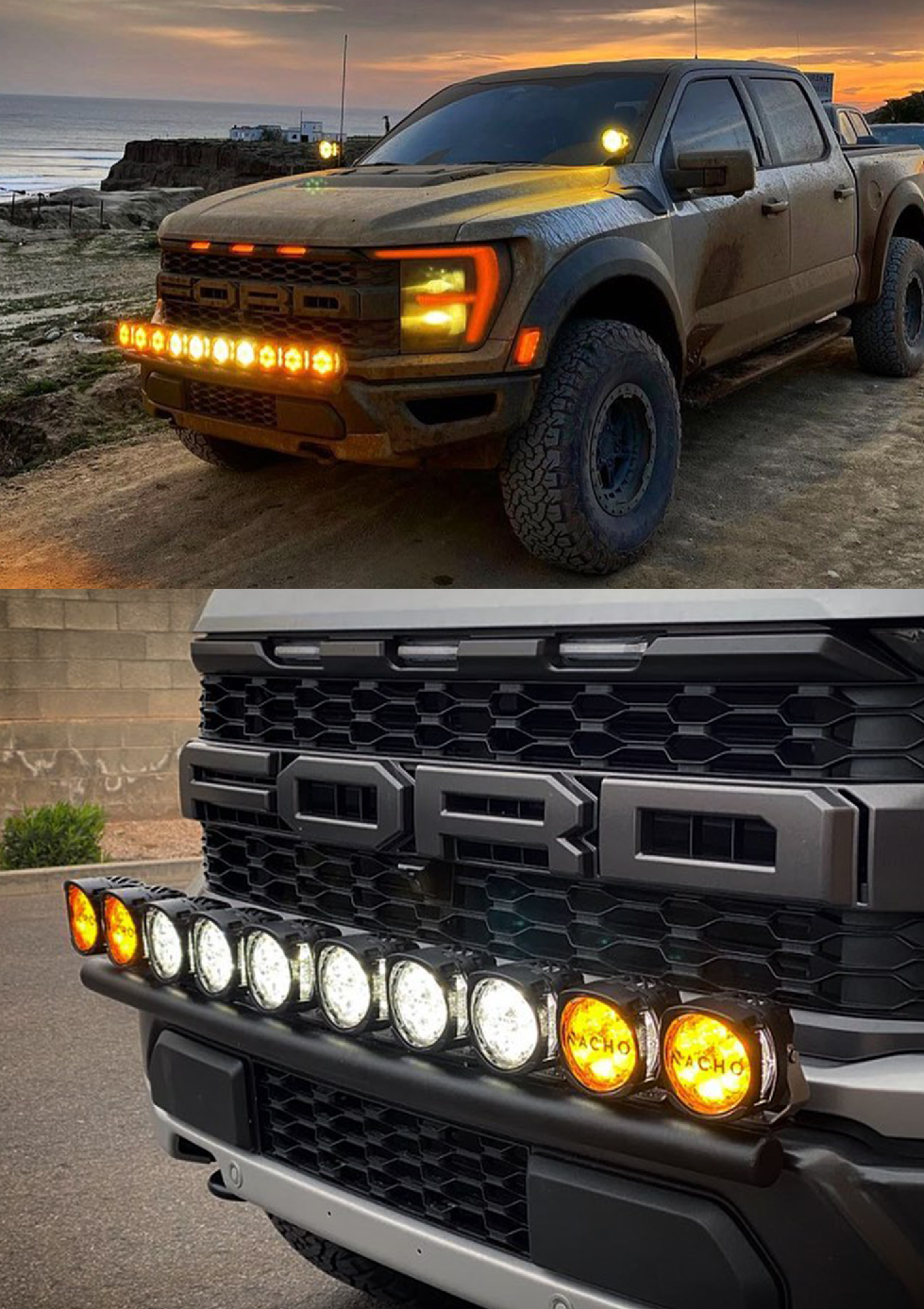 Foutz Motorsports Front Light Mount Kit (stock bumper) - Use Any Light 2021-2023 Ford F-150 Raptor 2023 Ford F-150 Raptor R