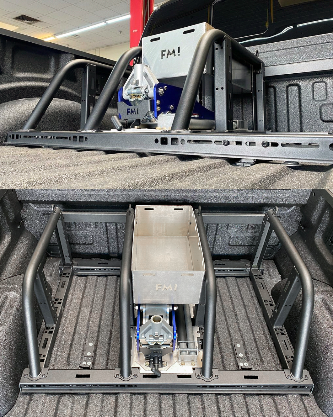 Foutz Motorsports Dual Tire Carrier Quick Release Modular Bed Organizer 2010-2014 Ford F-150 SVT Raptor 2017-2024 Ford F-150 Raptor 2023-2024 Ford F-150 Raptor R