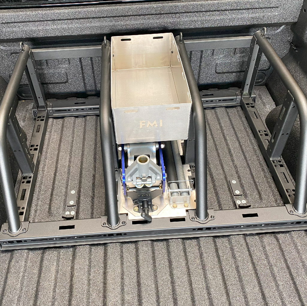 Foutz Motorsports Dual Tire Carrier Quick Release Modular Bed Organizer 2010-2014 Ford F-150 SVT Raptor 2017-2024 Ford F-150 Raptor 2023-2024 Ford F-150 Raptor R