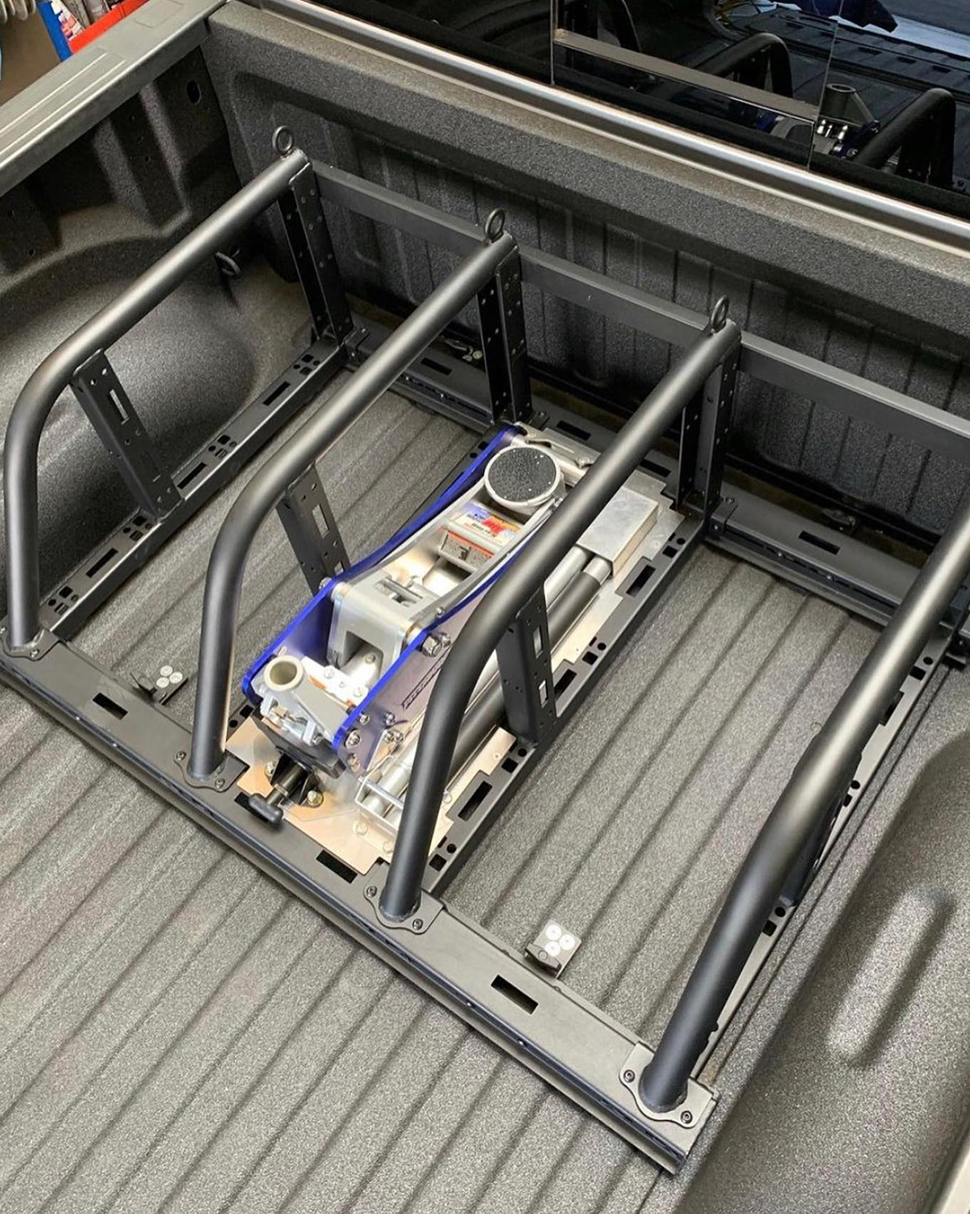 Foutz Motorsports Dual Tire Carrier Quick Release Modular Bed Organizer 2010-2014 Ford F-150 SVT Raptor 2017-2024 Ford F-150 Raptor 2023-2024 Ford F-150 Raptor R