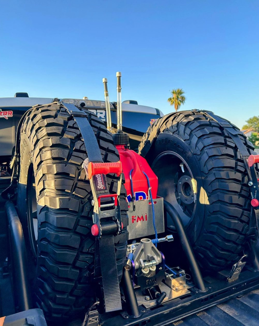 Foutz Motorsports Dual Tire Carrier Quick Release Modular Bed Organizer 2010-2014 Ford F-150 SVT Raptor 2017-2024 Ford F-150 Raptor 2023-2024 Ford F-150 Raptor R