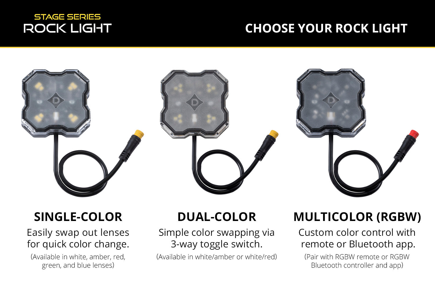 Diode Dynamics Rock Light Red/White M8 4-Pack