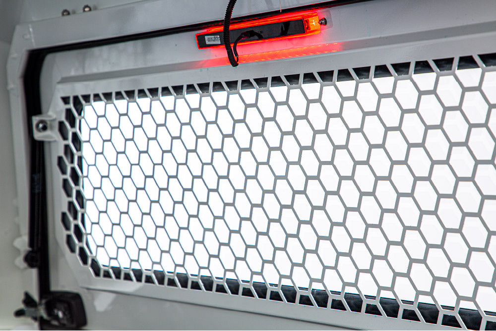 Rear Window Security Screen, Full-Size EVO, EVOa, and EVOc Applications, SmartCap Fits Caps w/Serial Number's ending in NA - Apollo Off-Road