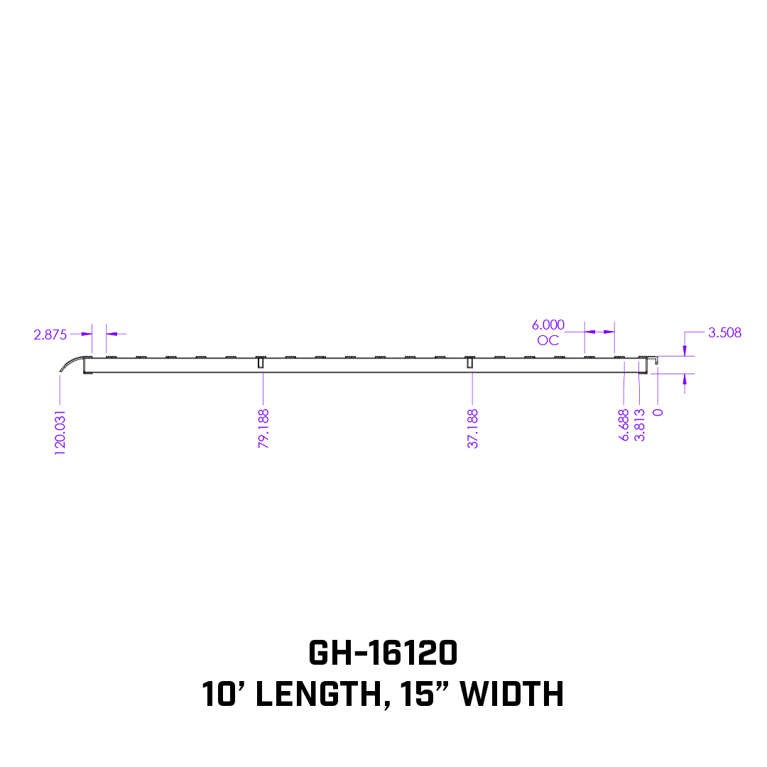Single Heavy Duty 10 foot Aluminum Loading Ramp 15" x 120" 5K Capacity - Apollo Off-Road