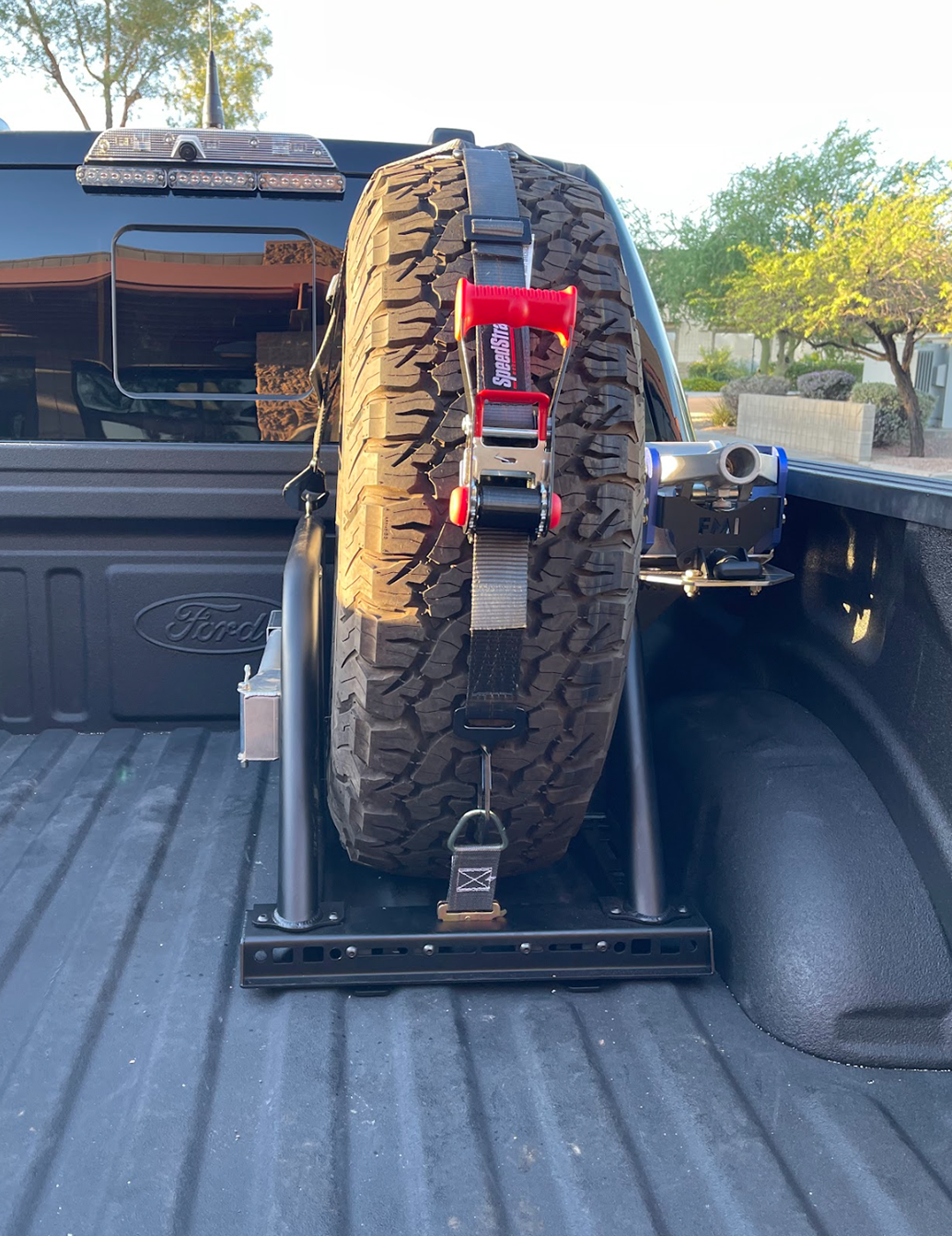 Foutz Motorsports Single Tire Carrier Quick Release Modular Bed Organizer
