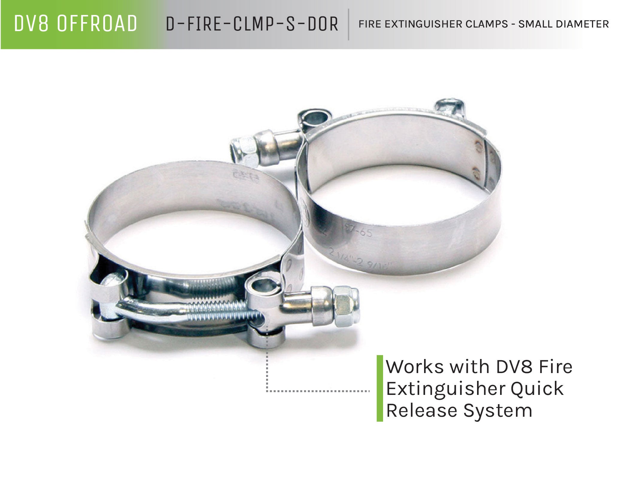 Small Fire Extinguisher Clamps; Pair - Apollo Off-Road
