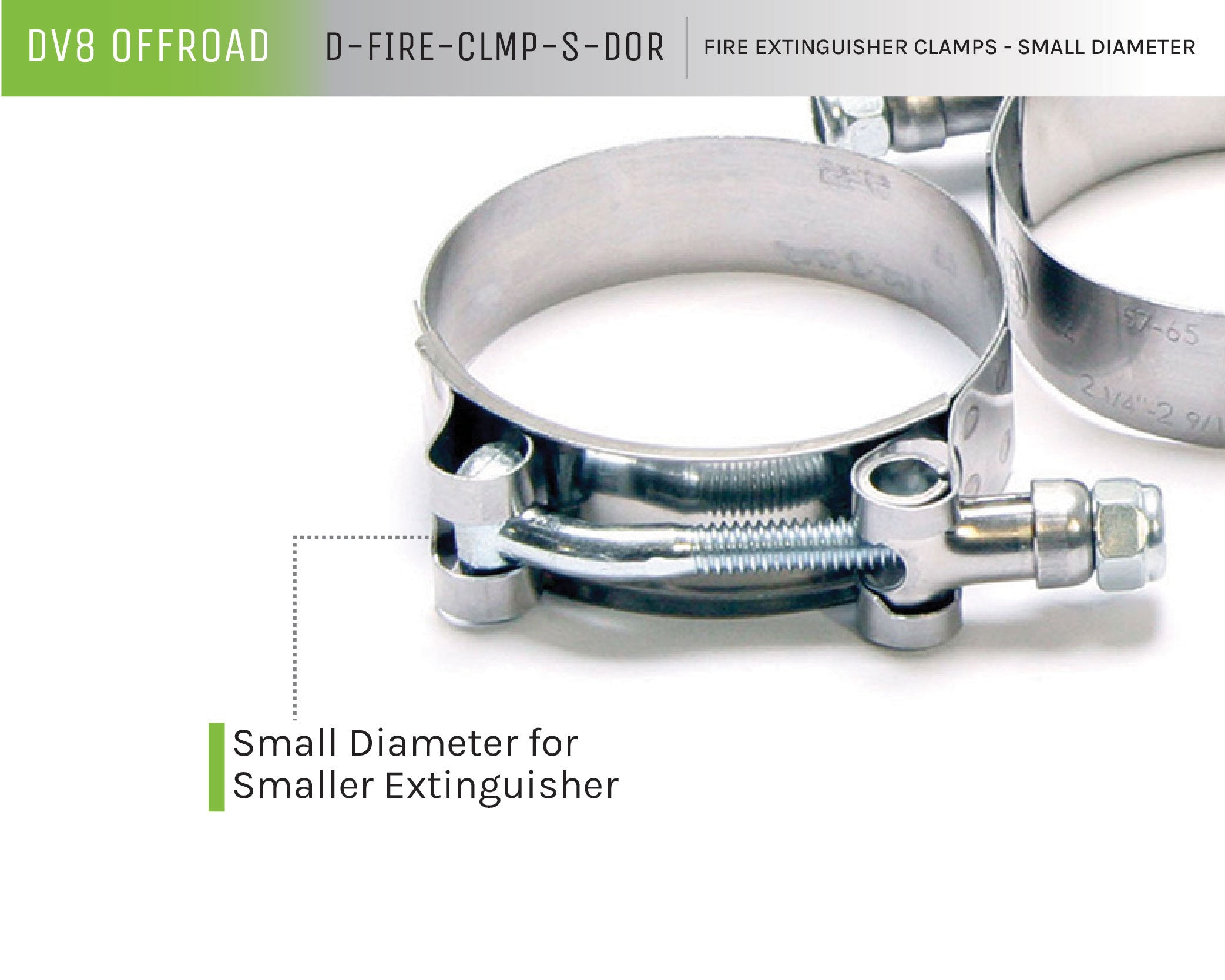 Small Fire Extinguisher Clamps; Pair - Apollo Off-Road
