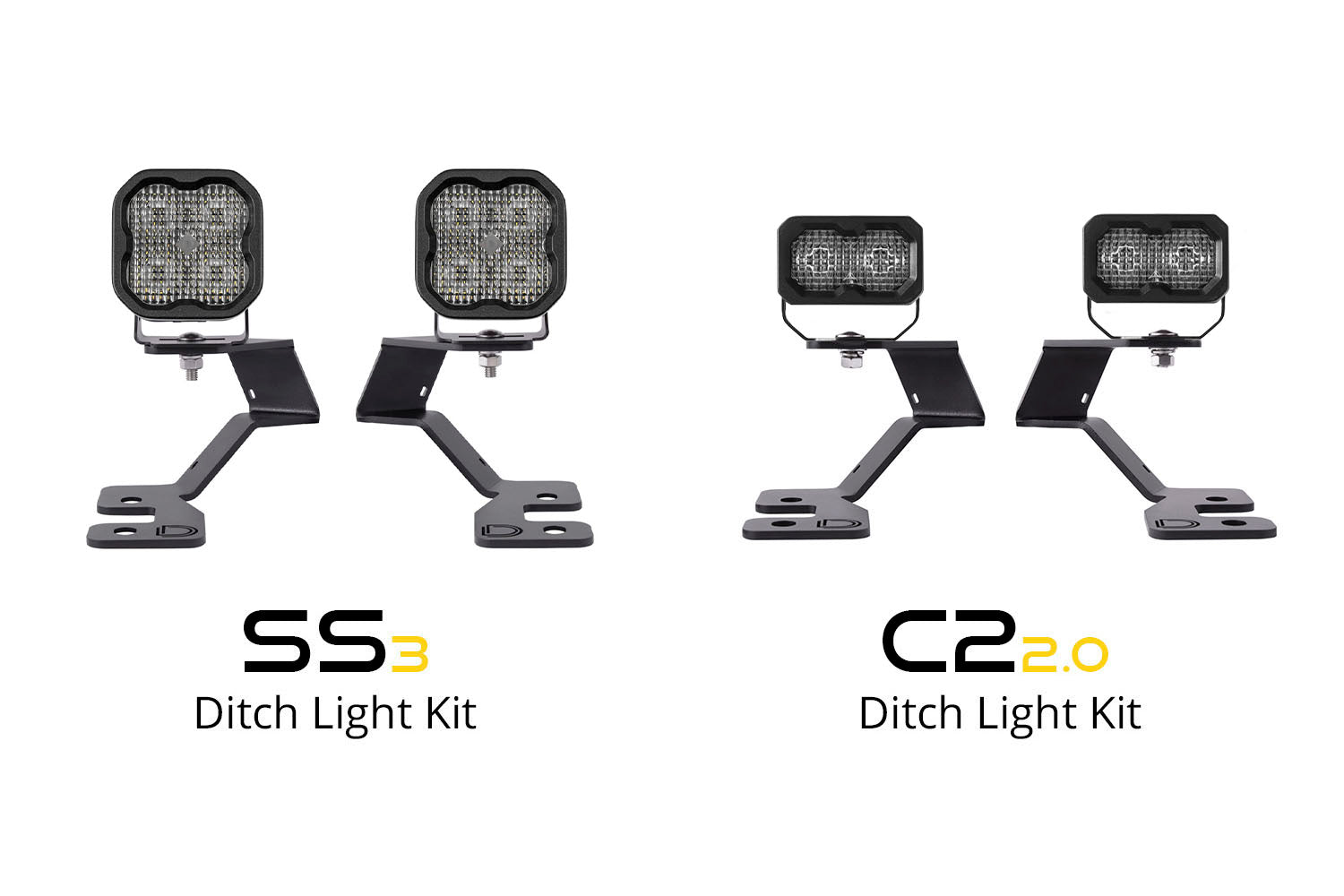 Diode Dynamics SS3 LED Ditch Light Kit for 2021+ Ford Bronco Sport Sport Yellow Combo