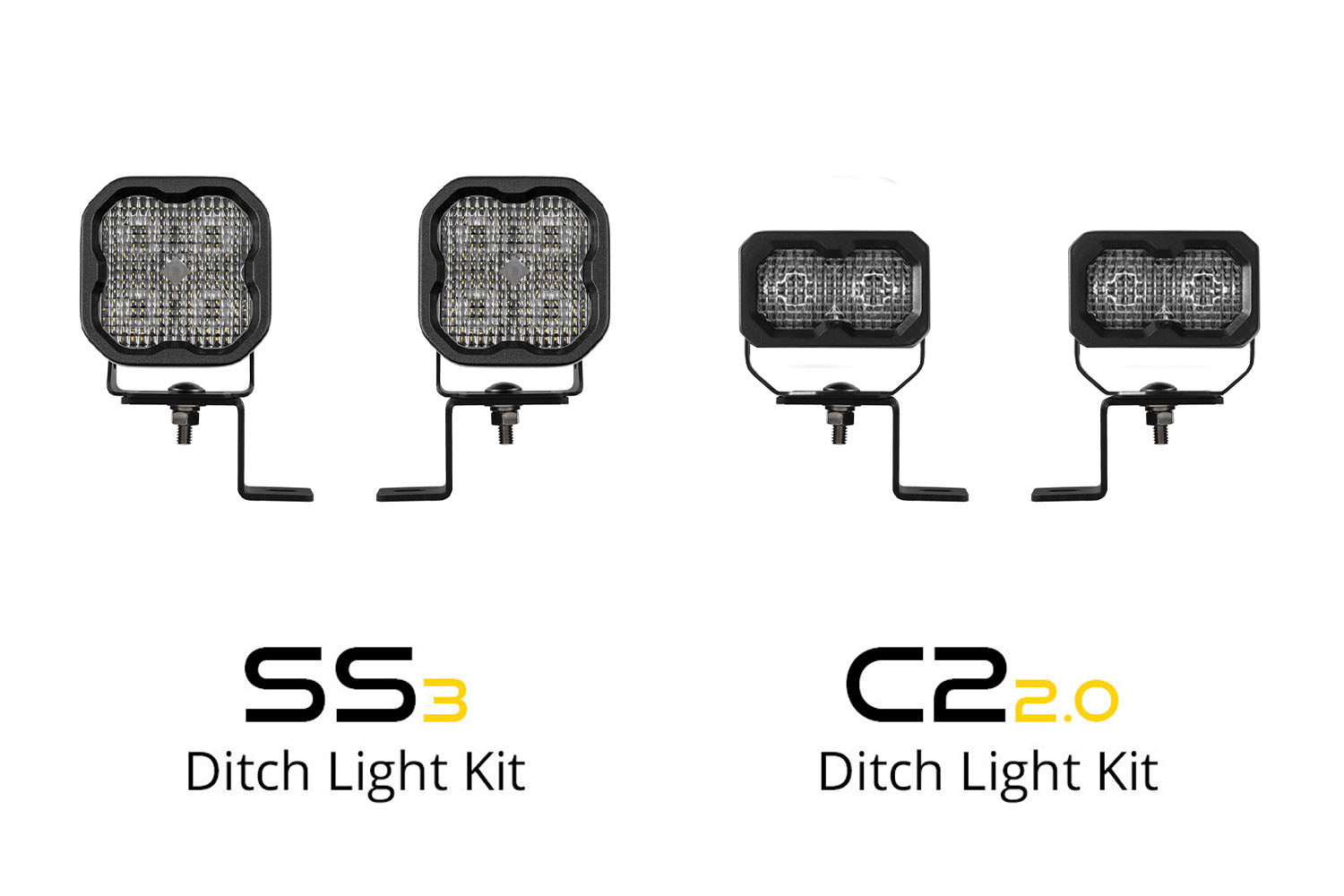Diode Dynamics Stage Series Backlit Ditch Light Kit for 2021-2026 Ford F-150 SS3 Pro Yellow Combo