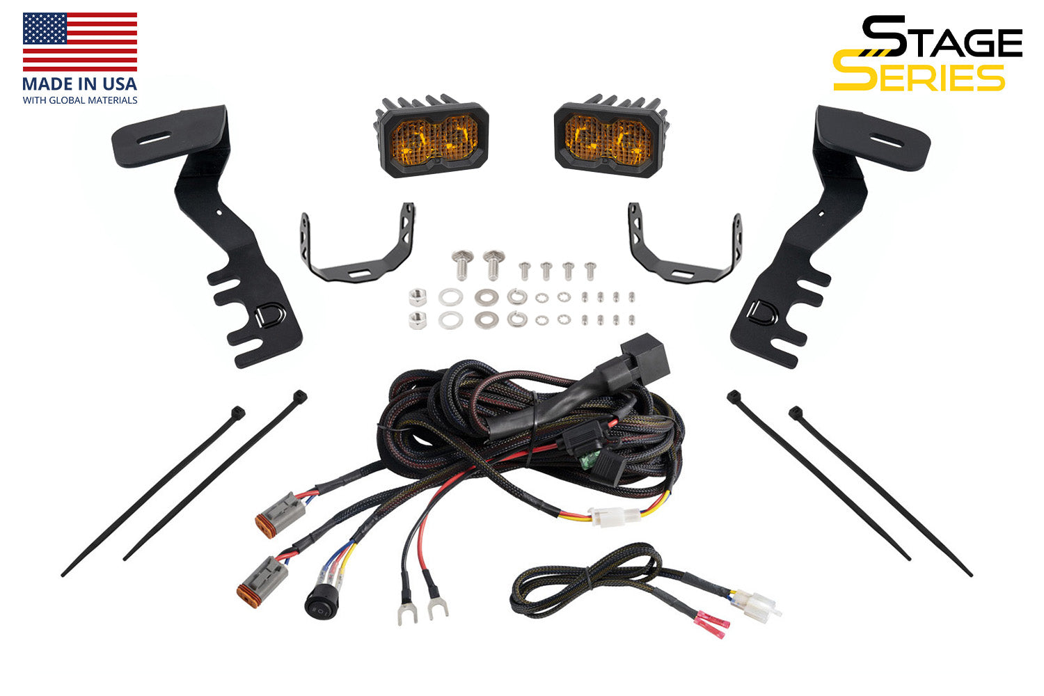 Diode Dynamics SS3 LED Ditch Light Kit for Toyota Tacoma/4Runner Pro Yellow Combo