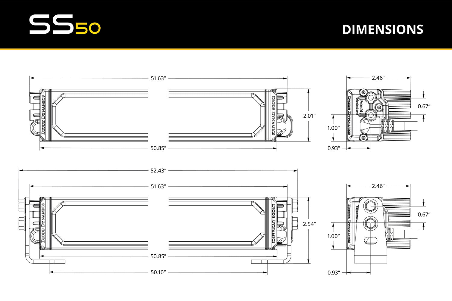 Diode Dynamics SS50 Pro White Combo MBL (one)