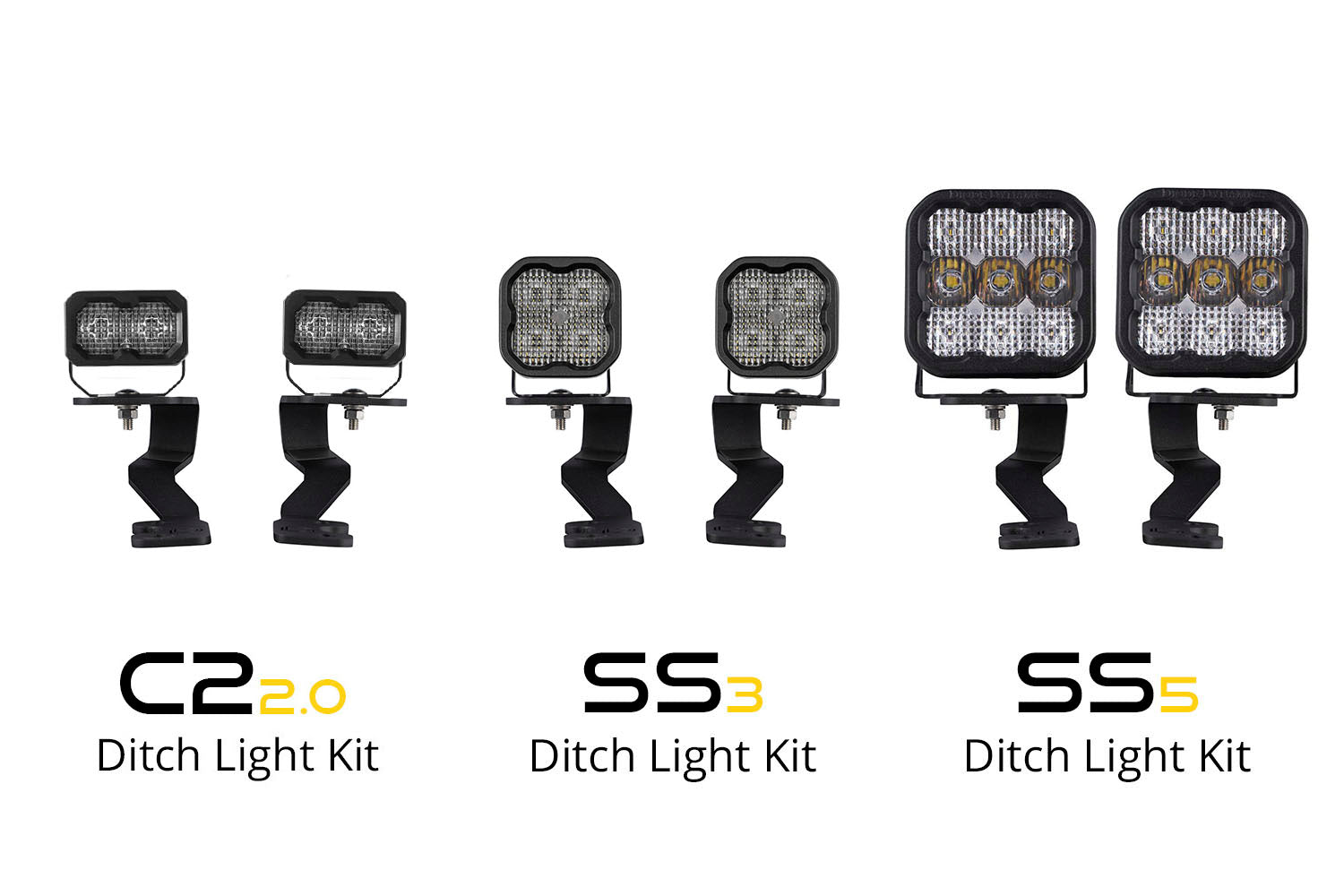 Diode Dynamics Stage Series Ditch Light Kit for 2022+ Toyota Tundra SS3 Sport Yellow Combo