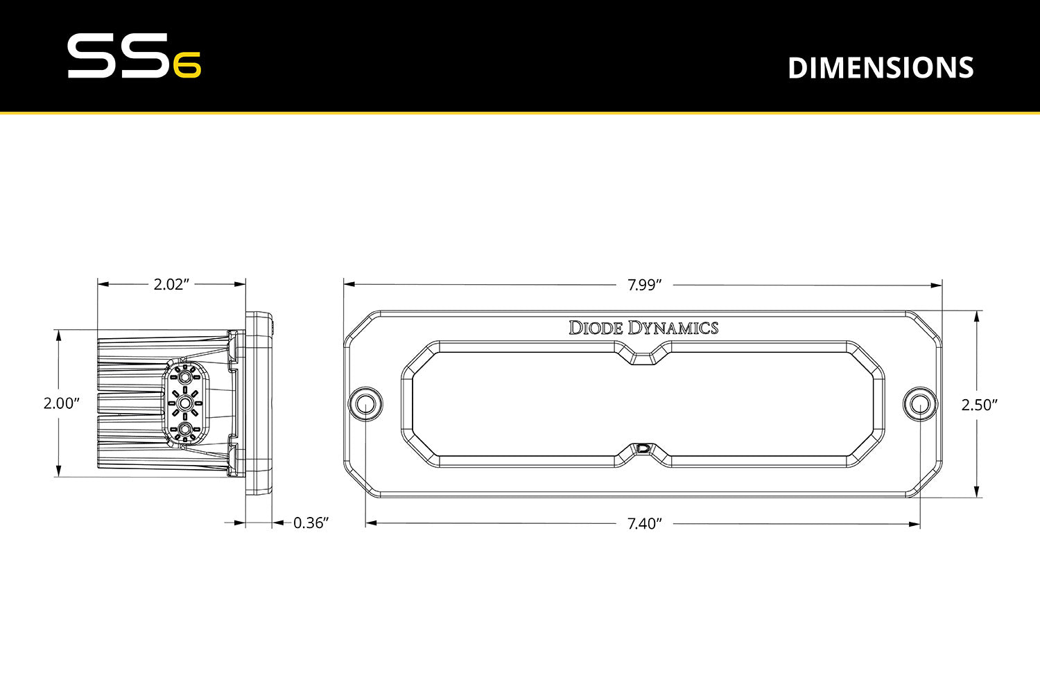 Diode Dynamics SS6 Pro White Flood Flush RBL (pair)