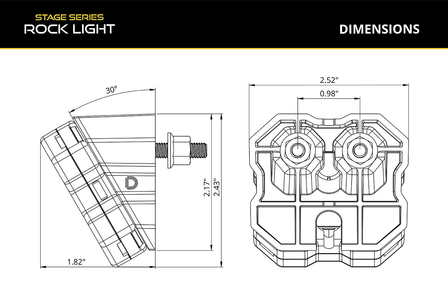Diode Dynamics Roof Rack Scene Light Dual Color Amber/White Kit