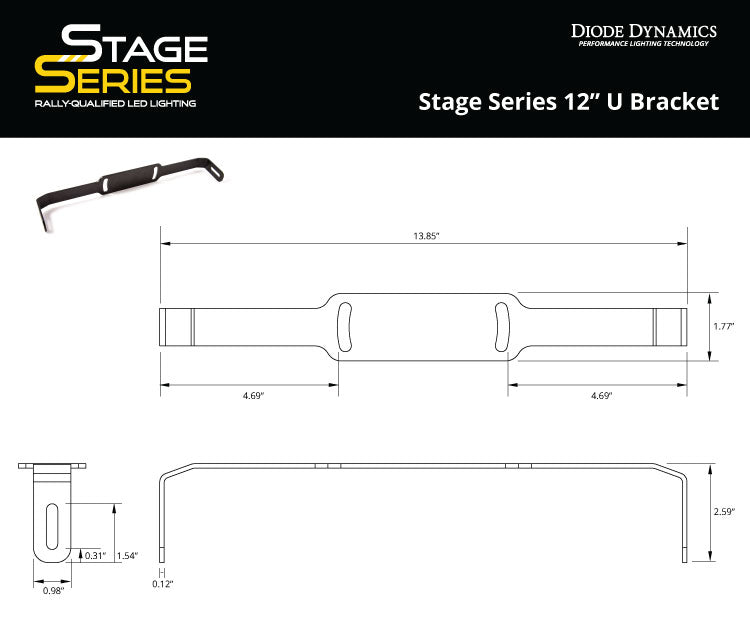 Diode Dynamics Stage Series 12in U Bracket (pair)