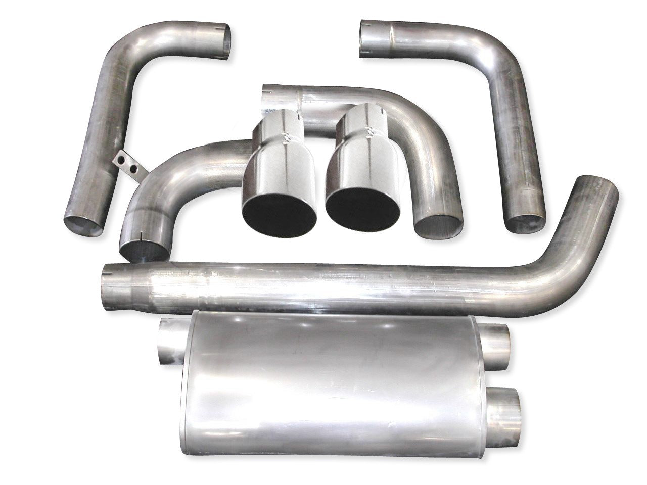 Stainless Works 3-1/2" Catback Dual Outlet Turbo Muffler Factory Connect - Apollo Off-Road