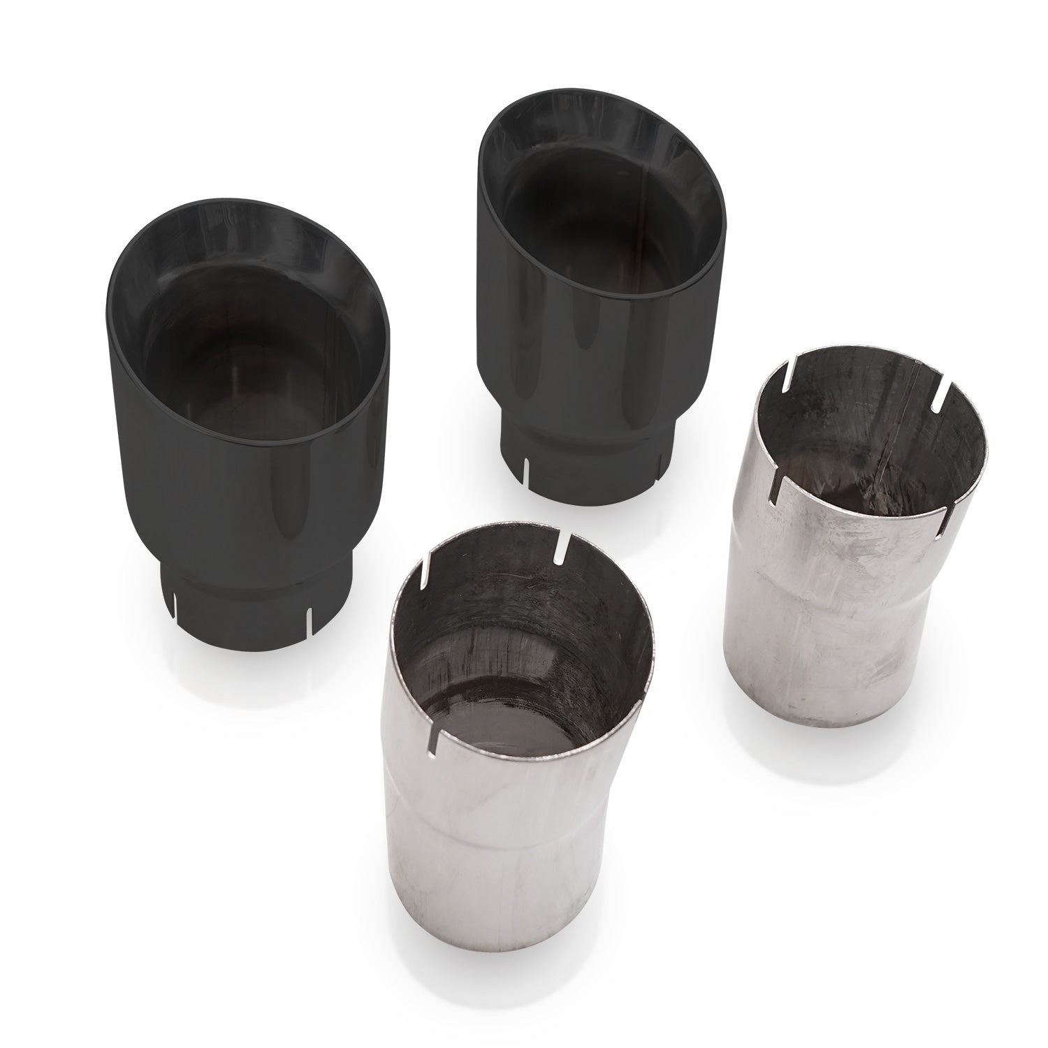 Stainless Works 4? Double Wall Slash-Cut Black Tip Kit - Apollo Off-Road