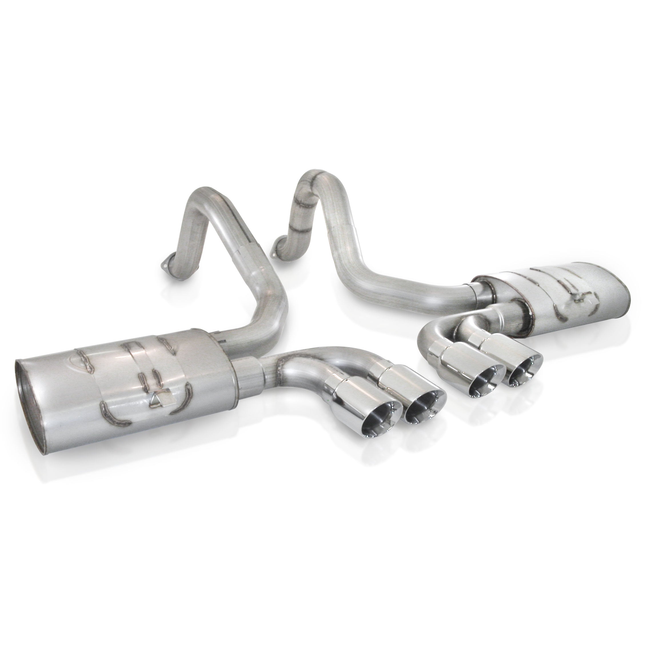 Stainless Works Axleback Dual Turbo Chambered Mufflers Factory Connect - Apollo Off-Road