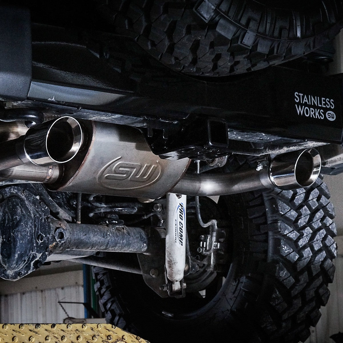 Stainless Works Catback Dual Outlet Turbo Muffler Factory Connect - Apollo Off-Road
