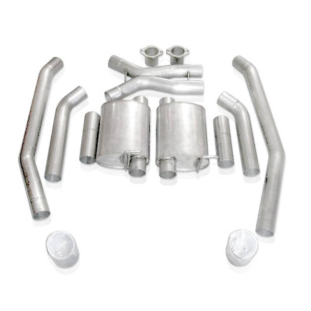 Stainless Works Catback Dual Turbo Mufflers Single Wide Oval Tip Factory Connect - Apollo Off-Road