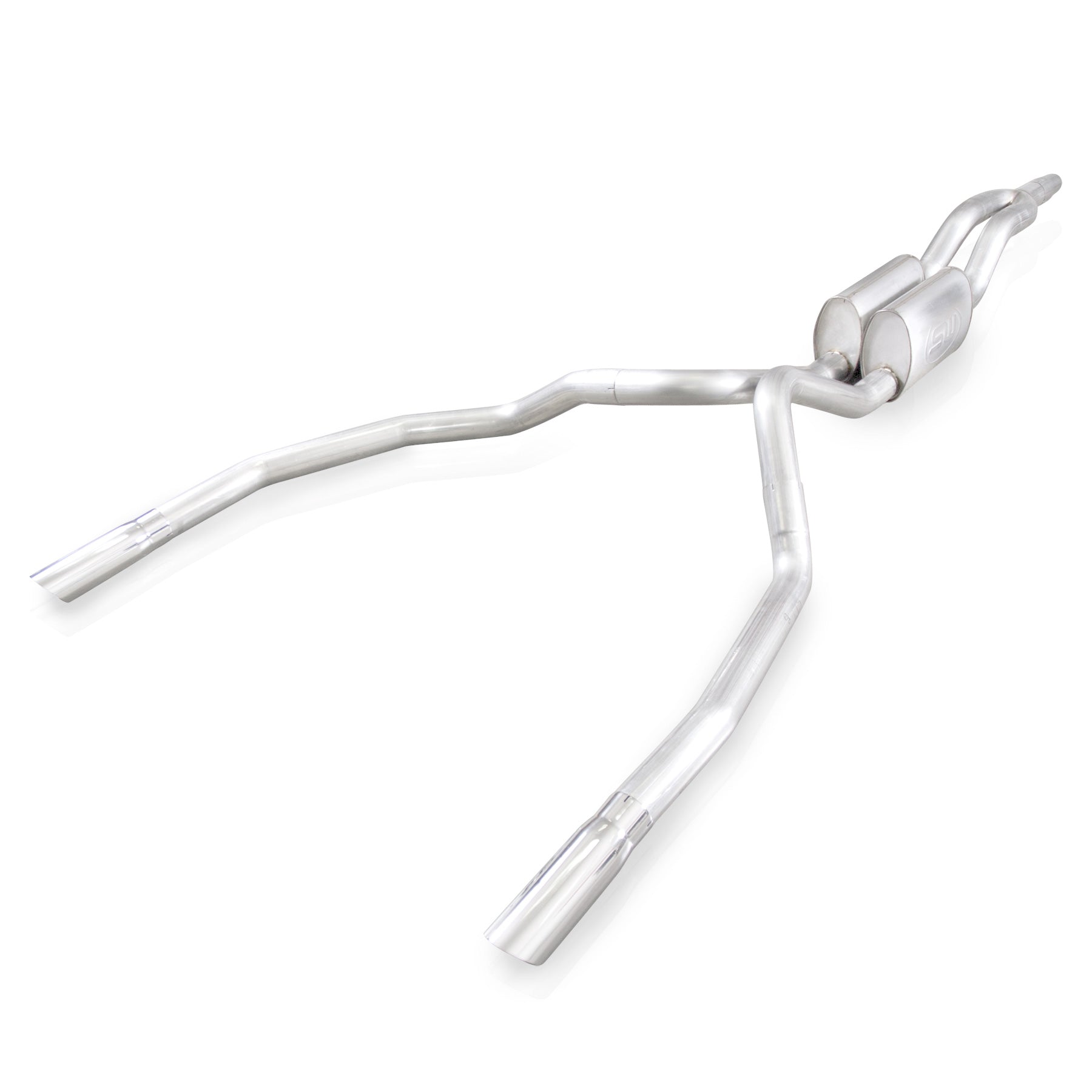 Stainless Works Catback Dual Turbo S-Tube Mufflers Under/Bumper Factory Connect - Apollo Off-Road