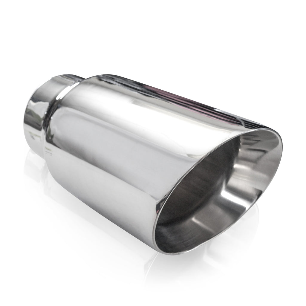 Stainless Works Double Wall Slash Cut Tip 4" Body 8" Length 3" Inlet - Apollo Off-Road