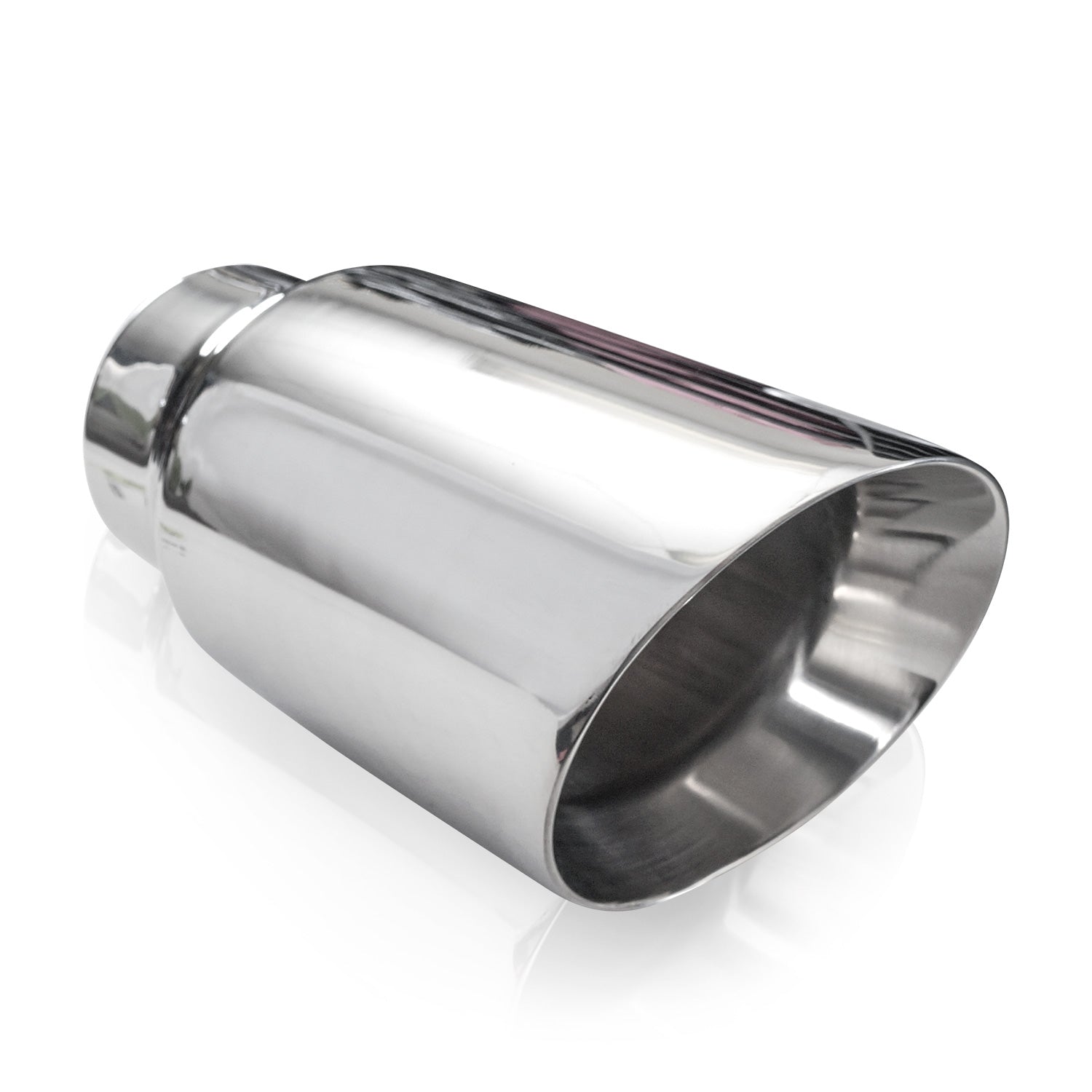 Stainless Works Double Wall Slash Cut Tip 4" Body 8" Length 3" Inlet - Apollo Off-Road