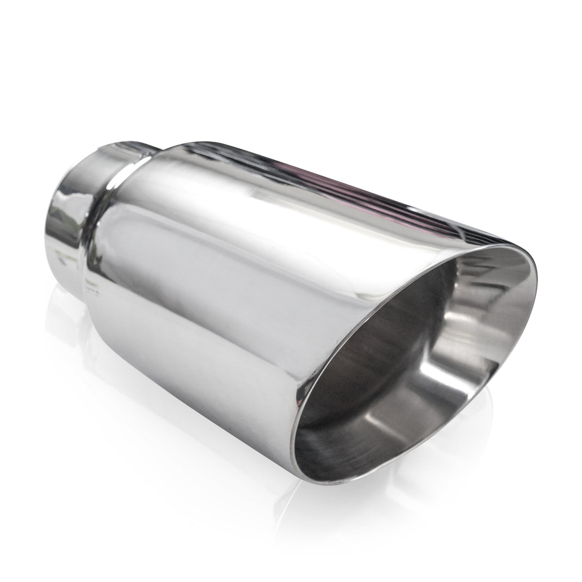 Stainless Works Double Wall Slash Cut Tip 4" Body 8" Length 3" Inlet - Apollo Off-Road