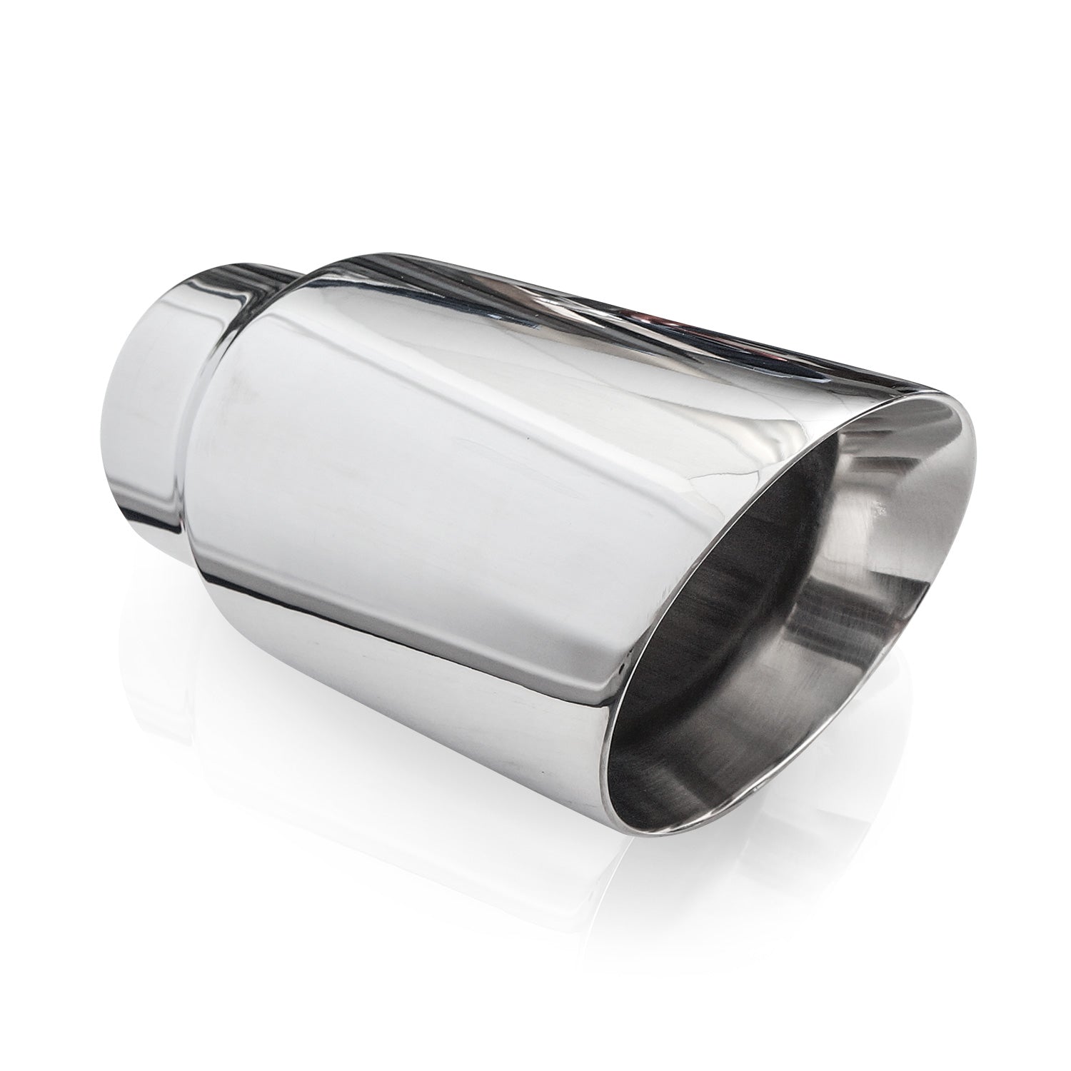 Stainless Works Double Wall Slash Cut Tip 4" Body 8" Length 3" Inlet - Apollo Off-Road
