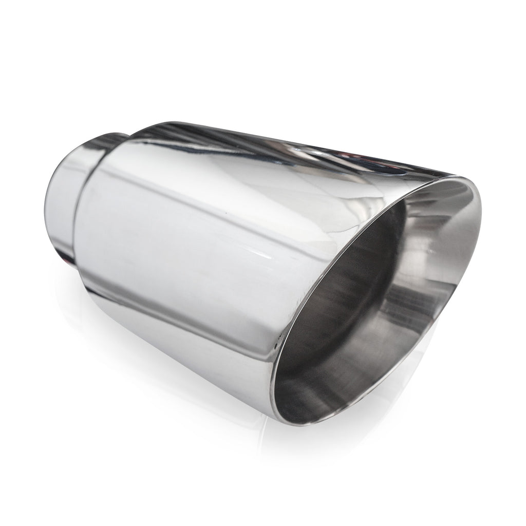 Stainless Works Double Wall Slash Cut Tip 4" Body 8" Length 3" Inlet - Apollo Off-Road