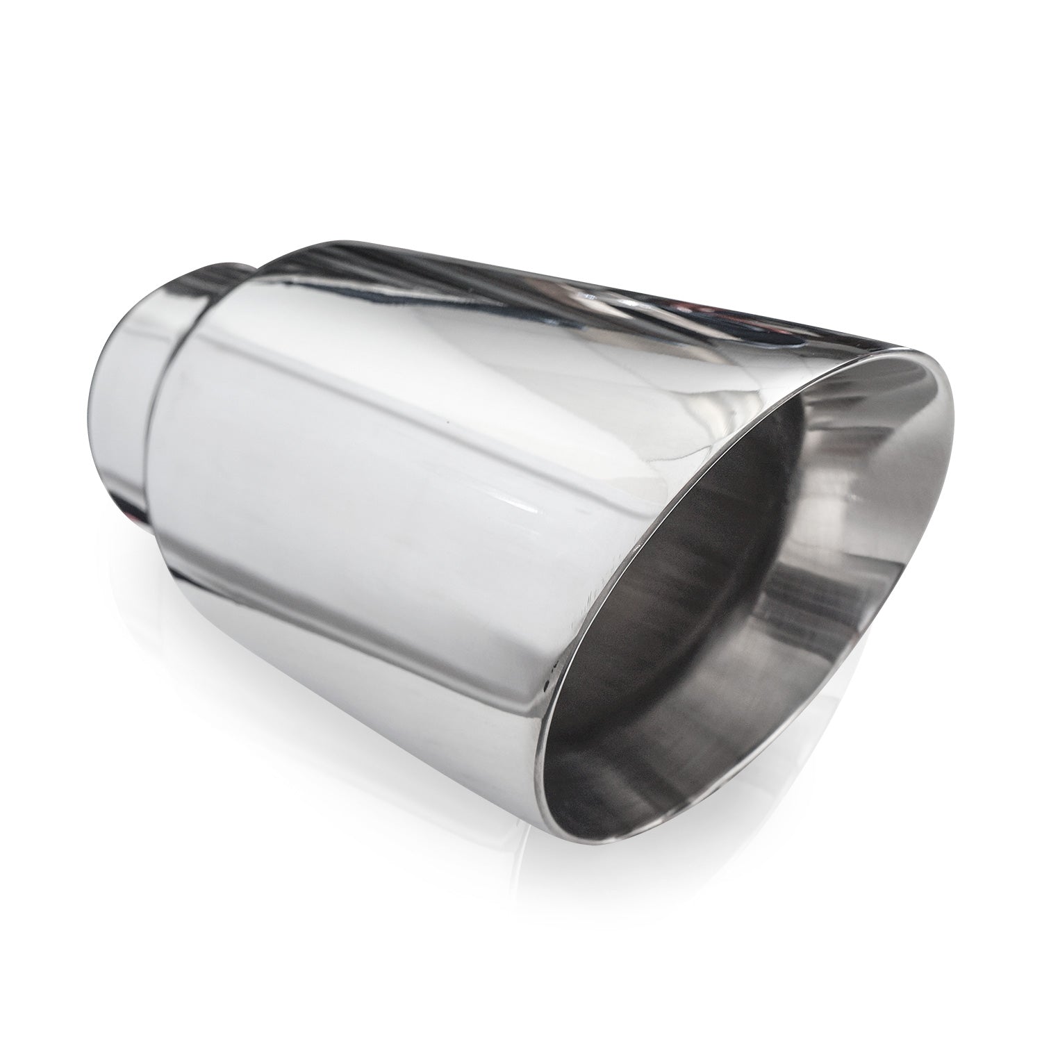 Stainless Works Double Wall Slash Cut Tip 4" Body 8" Length 3" Inlet - Apollo Off-Road
