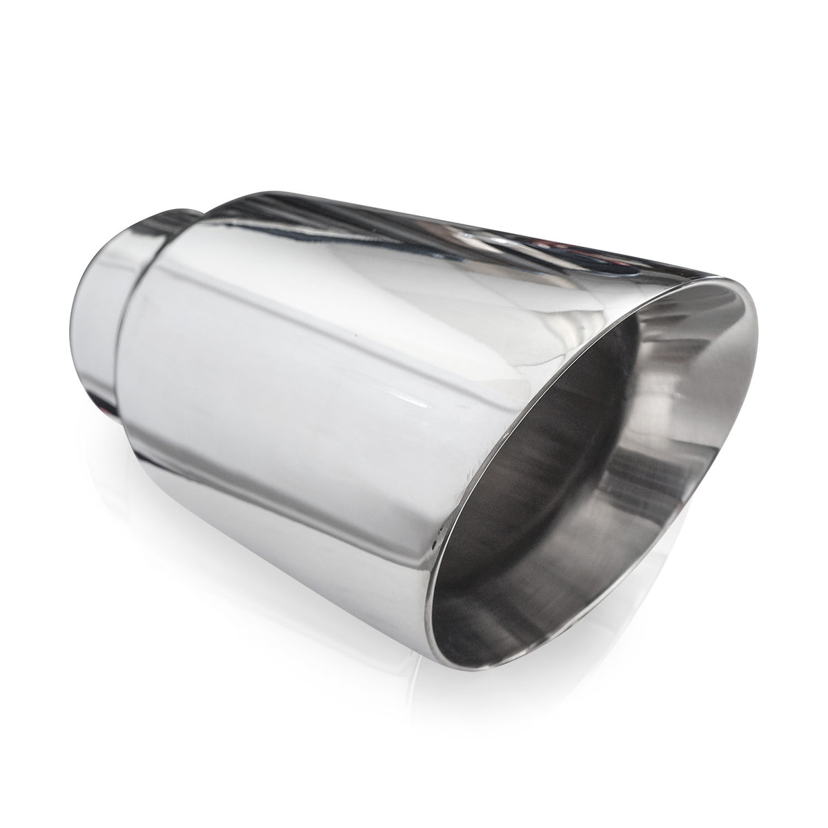 Stainless Works Double Wall Slash Cut Tip 4" Body 8" Length 3" Inlet - Apollo Off-Road