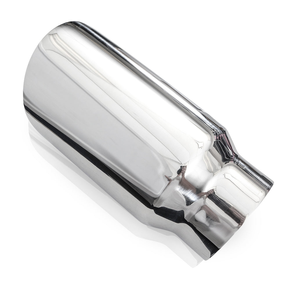 Stainless Works Double Wall Slash Cut Tip 4" Body 8" Length 3" Inlet - Apollo Off-Road