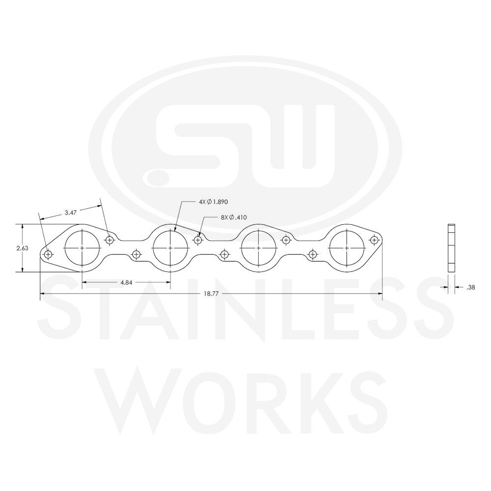 Stainless Works Header Flange BBC 1-7/8" Port - Apollo Off-Road